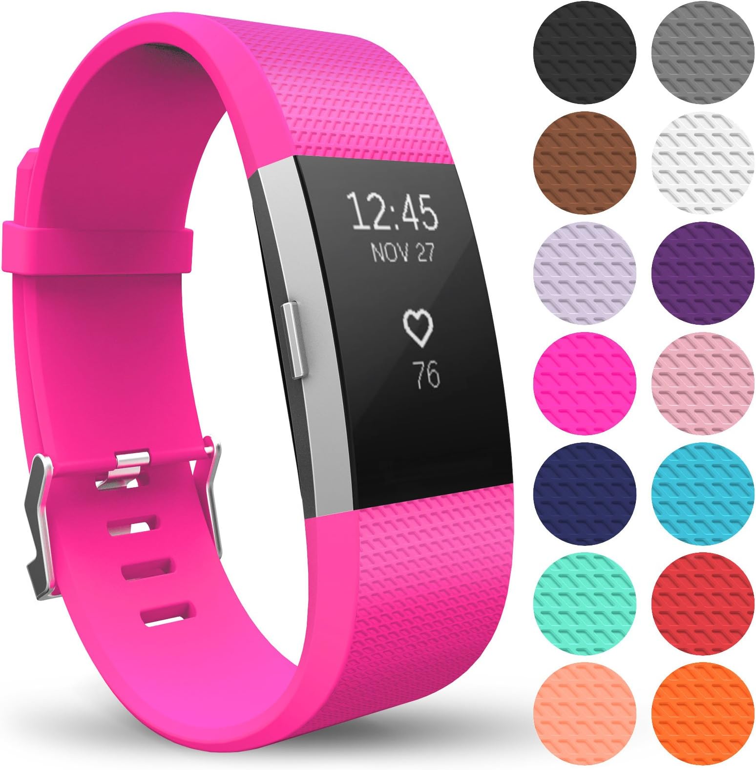 Replacement Band Compatible for Fitbit Charge 2, Replacement Strap for Fitbit Charge 2 - Available in 15 Colors