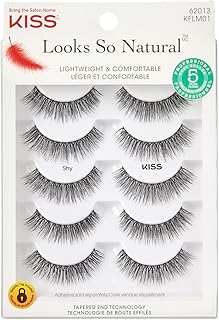 KISS Looks So Natural, False Eyelashes, 'Shy', 12mm, Includes 5 Pairs Of...
