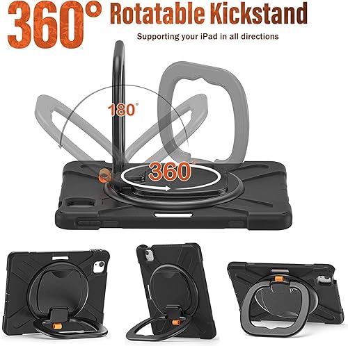 Vista 89 de Funda para iPad (A16) de 11 pulgadas 2025, Aslo para iPad 10 de 10.9 pulgadas 2022, funda resistente a prueba de golpes, soporte giratorio, soporte