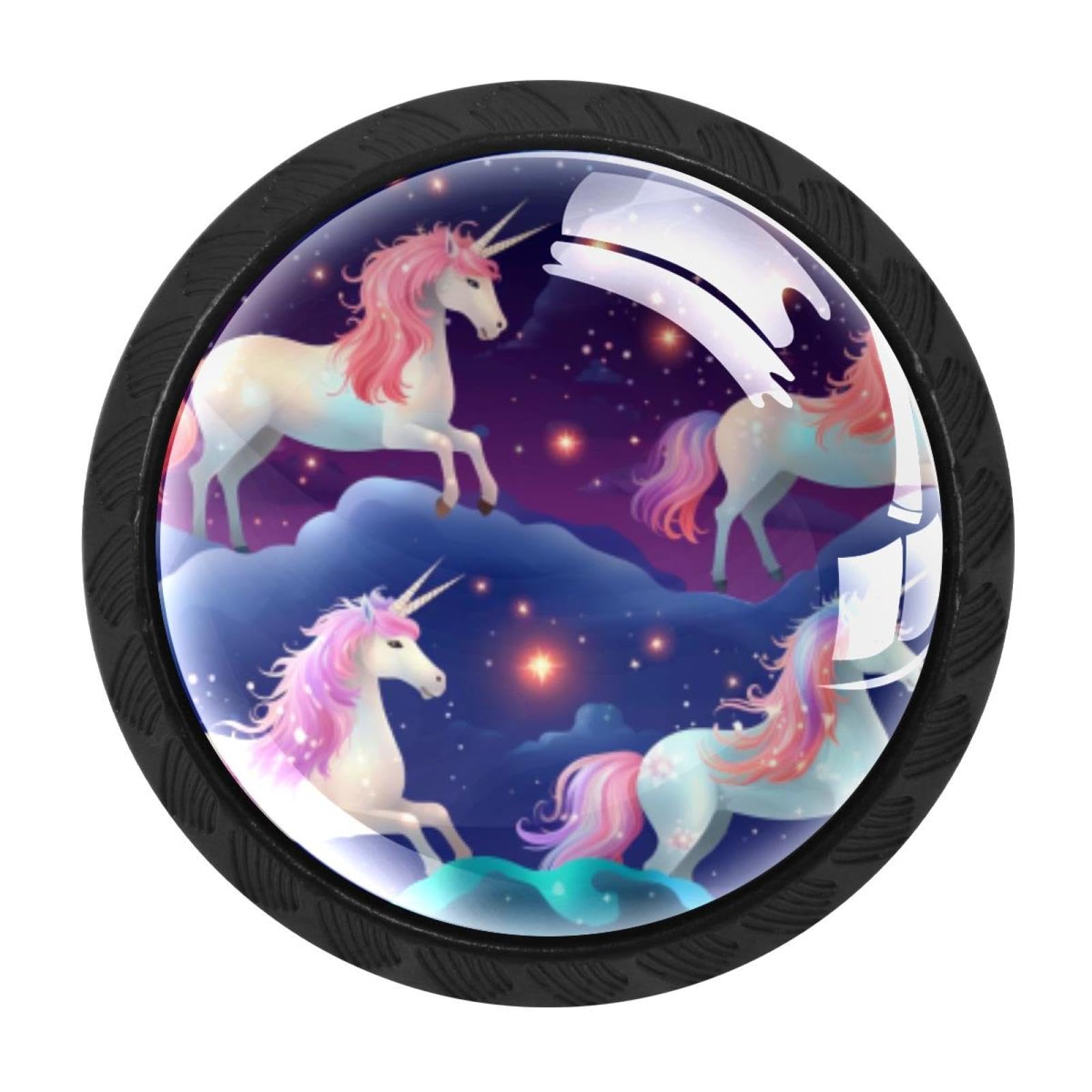Chenzzzz Multicolored 10 4 Pcs Starry Unicorn Cabinet Knobs Crystal Drawer Pulls For Kitchen, Bathroom Cabinet, Dresser And Cupboard