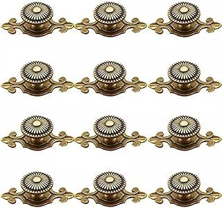 Golden Brass Antique Vintage Retro Drawer Cabinet Metal Knobs with Backp...