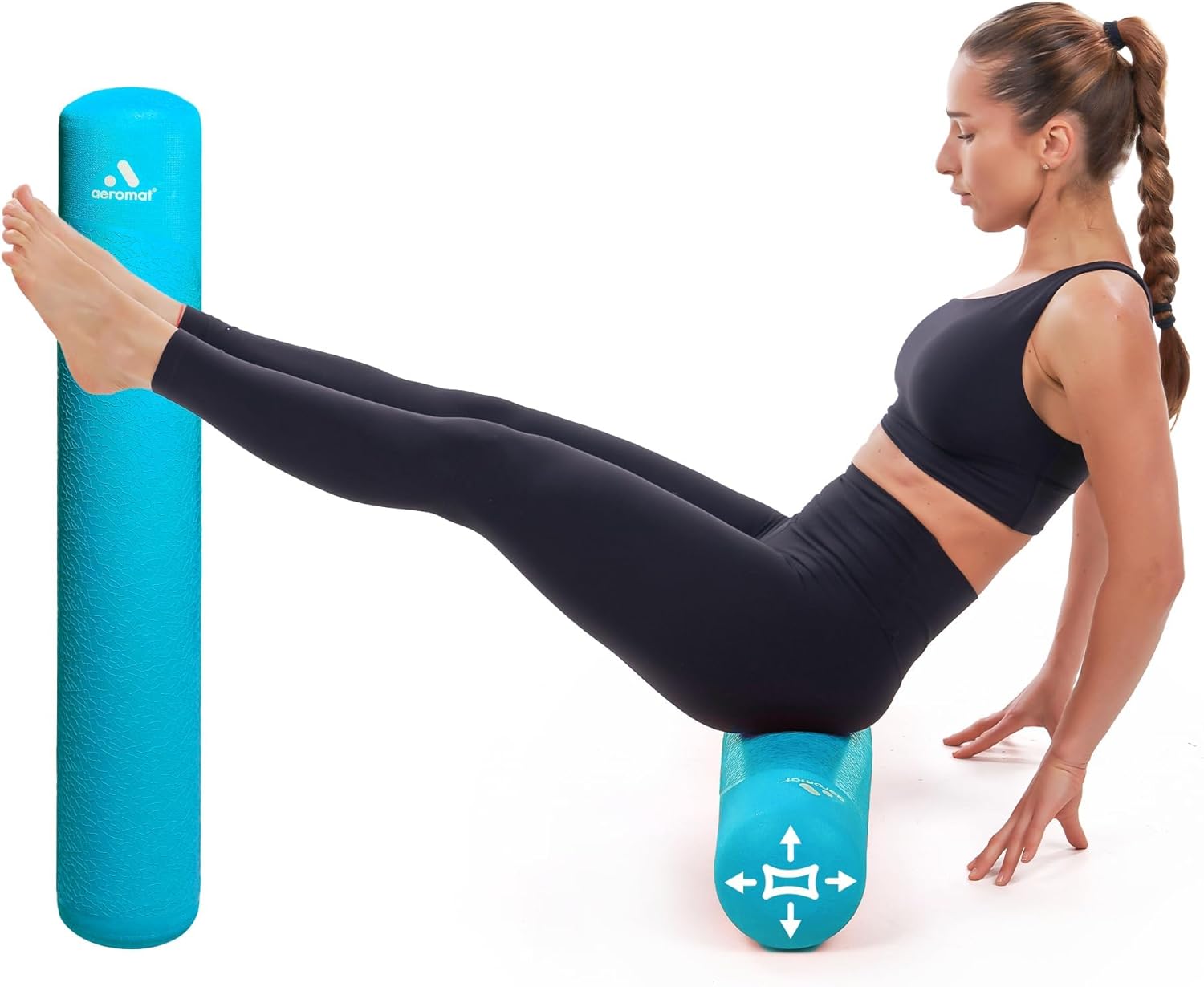 Adjustable Air Roller 2 to 12 PSI Firmness – Inflatable Fitness, Yoga, and Rehab Roller for Men and Women, Back Roller for Muscle Recovery, Home Gym, Travel, or Physical Therapy Use – North Sea