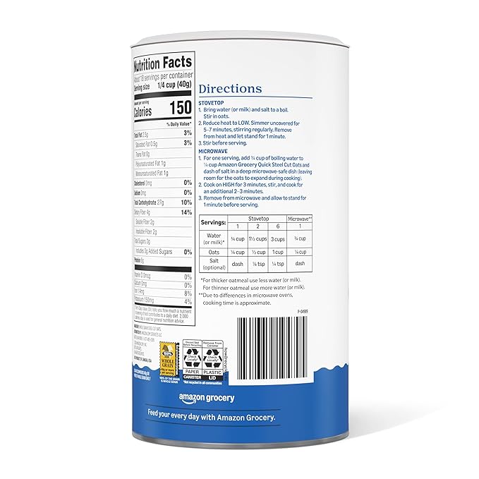 Avena Steel Cut Quick Oats Amazon Grocery, 25 Oz miniatura 4