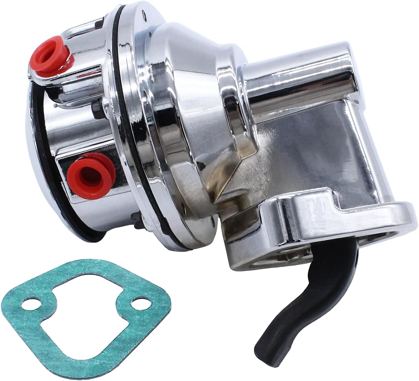 SBC Chrome Mechanical Fuel Pump 6 PSI 1/4” NPT Inlet/Outlet Compatible with Chevy SB 262-400,V8 Engine