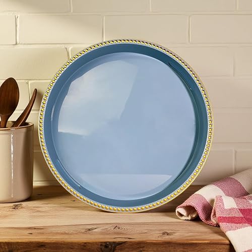 Miniatura 65 de Bandeja de servir rosa con asas, bandeja decorativa rectangular para mesa de café, bandeja otomana de plástico para sala de estar, baño, mesa