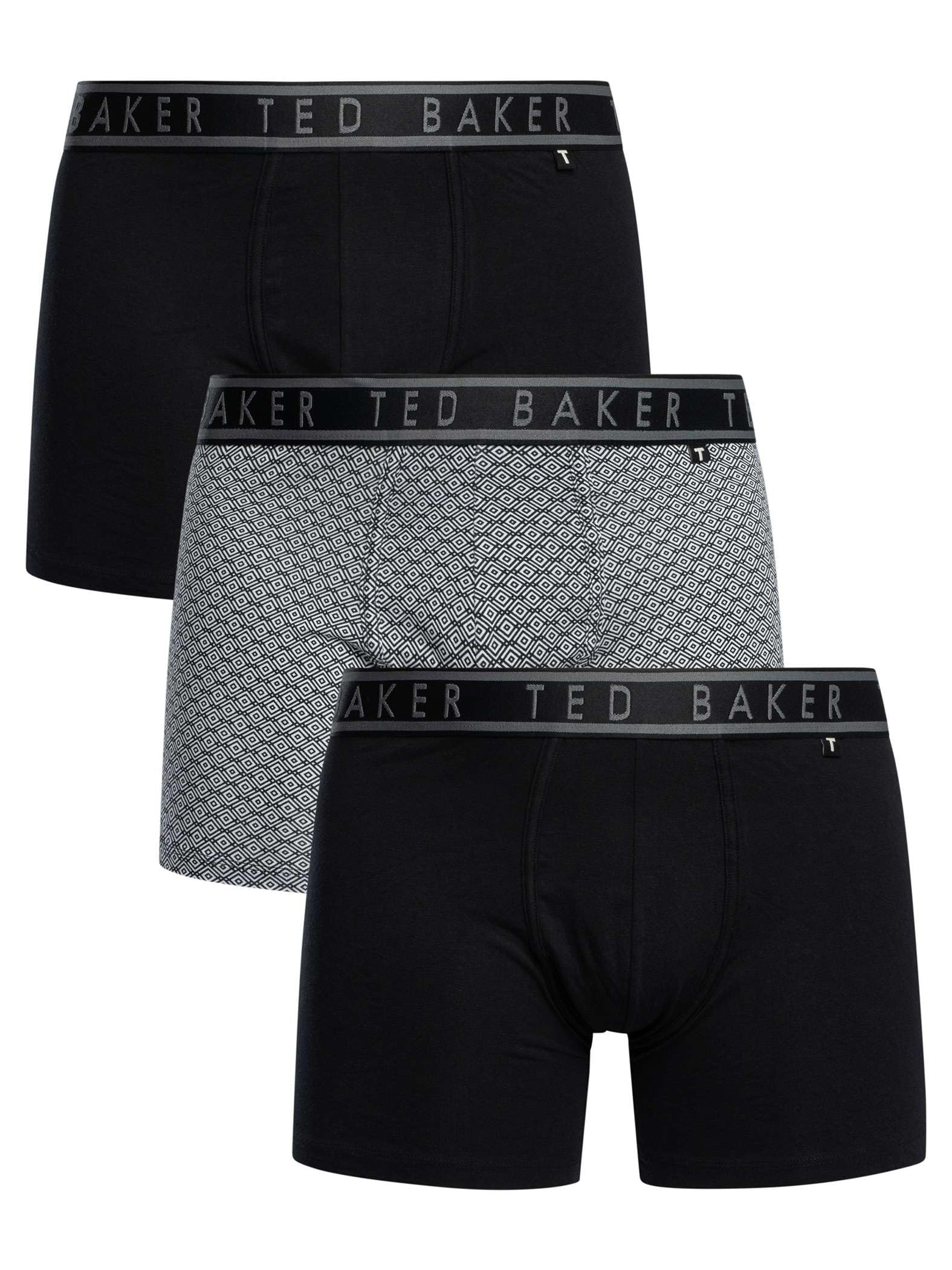 Ted Baker Black 3-Pack Geo Print Boxer Briefs, - L