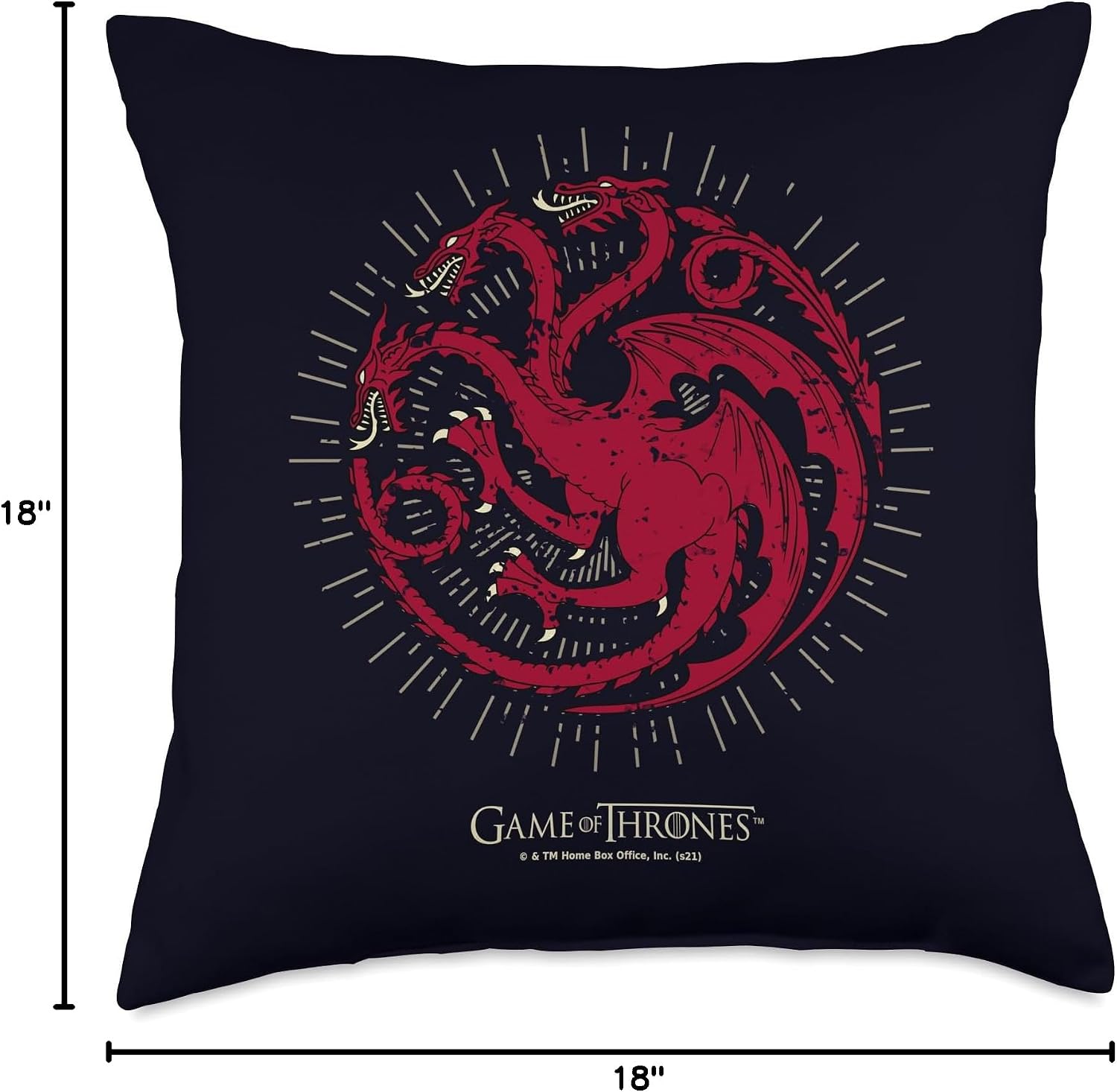 Game of Thrones Targaryen Burst Sigil Throw Pillow