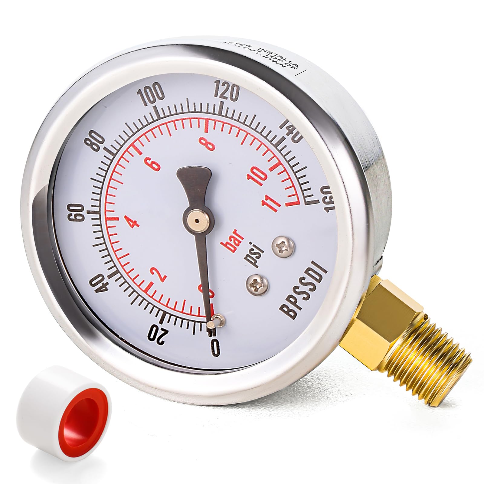 Stainless Steel Pressure Gauge - 0-30 PSI -14