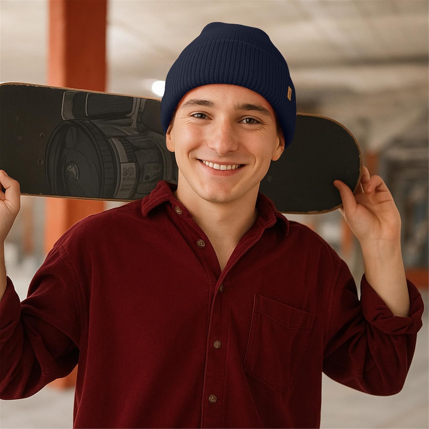 ATNKE Beanie for Men Women, Soft Warm Fleece Lined Winter Ski Beanies Hat Unisex Thick Stocking Knit Cuffed Skull Cap - Image 7