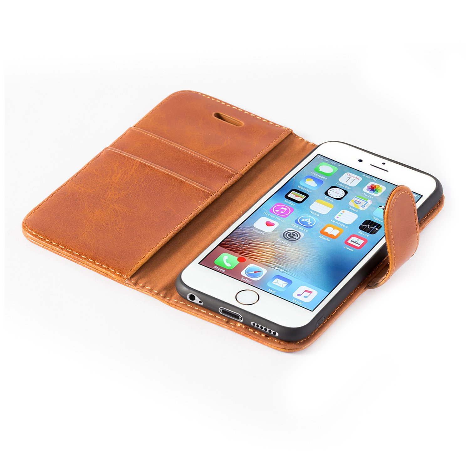 Mulbess Custodia per iPhone 6S / iPhone 6, Cover Magnetica Flip con Chiusura, Fessura Carte Portafoglio, Portacellulare Protezione, Vintage Navy Blu