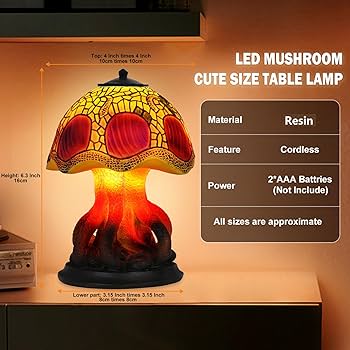 Amazon.co.jp : Lyxaof マッシュルームテーブルランプ レトロ