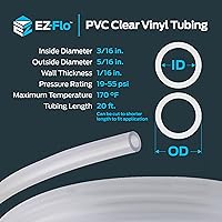 Vista 4 de Eastman Tubo de vinilo transparente de PVC de 3/16 pulgadas de diámetro interior (5/16 pulgadas de diámetro exterior), 20 pies de longitud, 98562
