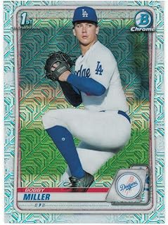 2020 Bowman Chrome 1st Draft Bobby Miller Mojo Refractor Prospect Rookie Card