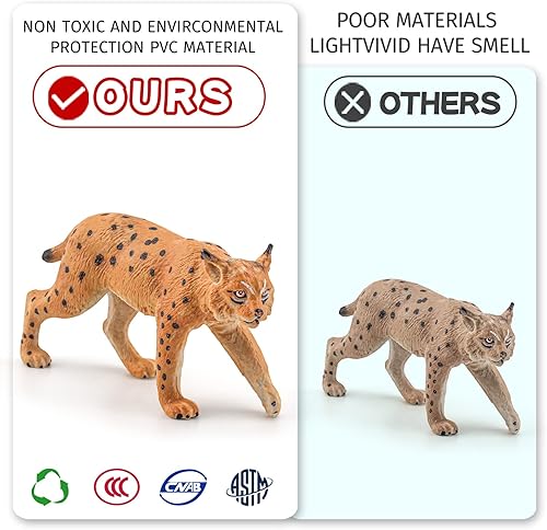 Miniatura 2 de Juego de 4 piezas de figuras de acción de lince, diseño de animales salvajes, colección de recuerdos de fiesta, juguetes para niños y niñas de 5, 6,