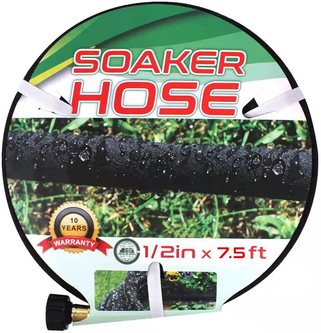Suneed Soaker Hose 7.5 FT 15 FT, Soaker Hose for Garden 30 FT 50 FT 75 FT, Short Garden Hose Heavy Duty Water Hoses for Soaker, Drip Hoses Save 70% Water (7.5 FT)