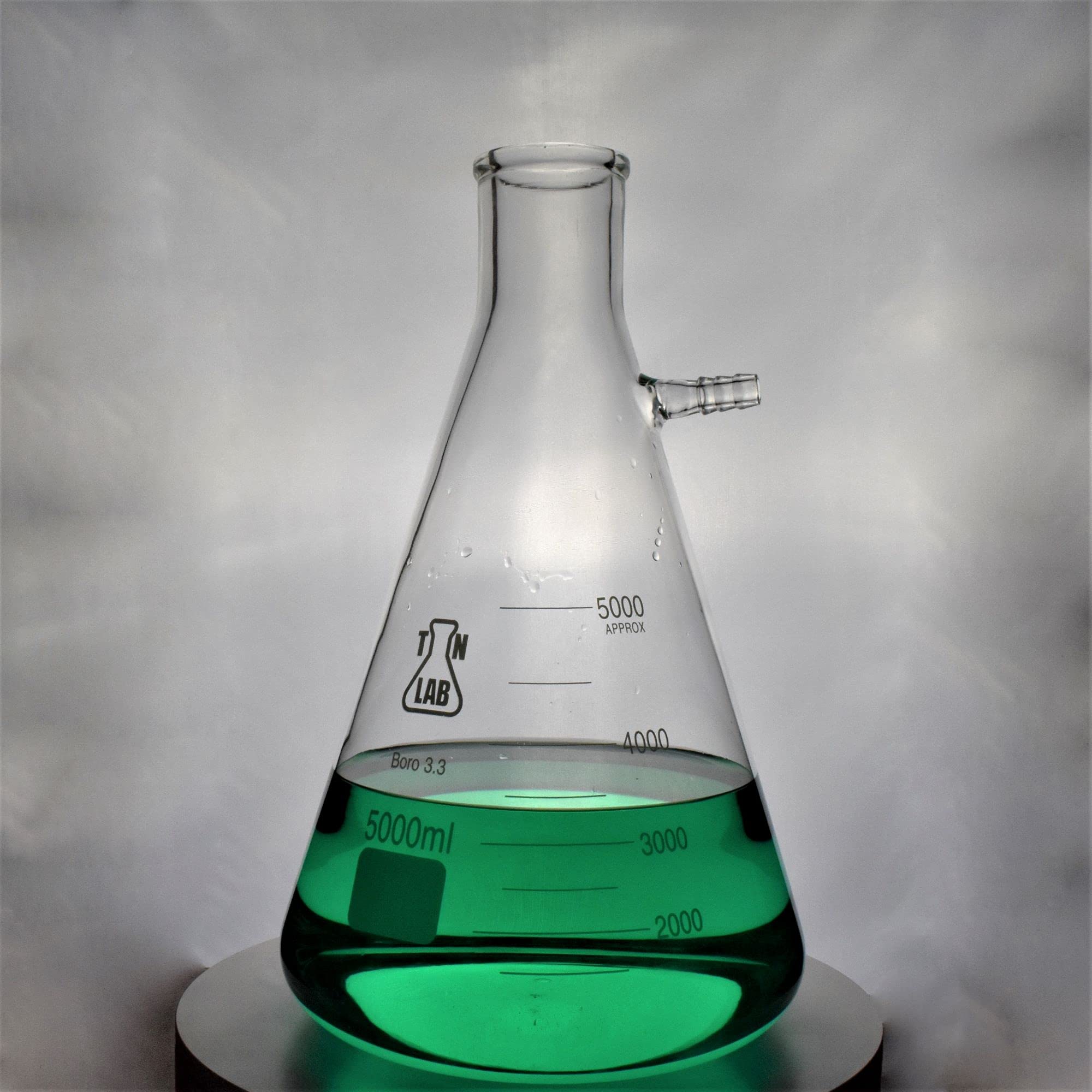 TN Lab Filter Flask Borosilicate Glass Vacuum Flask 5,000ml 5L