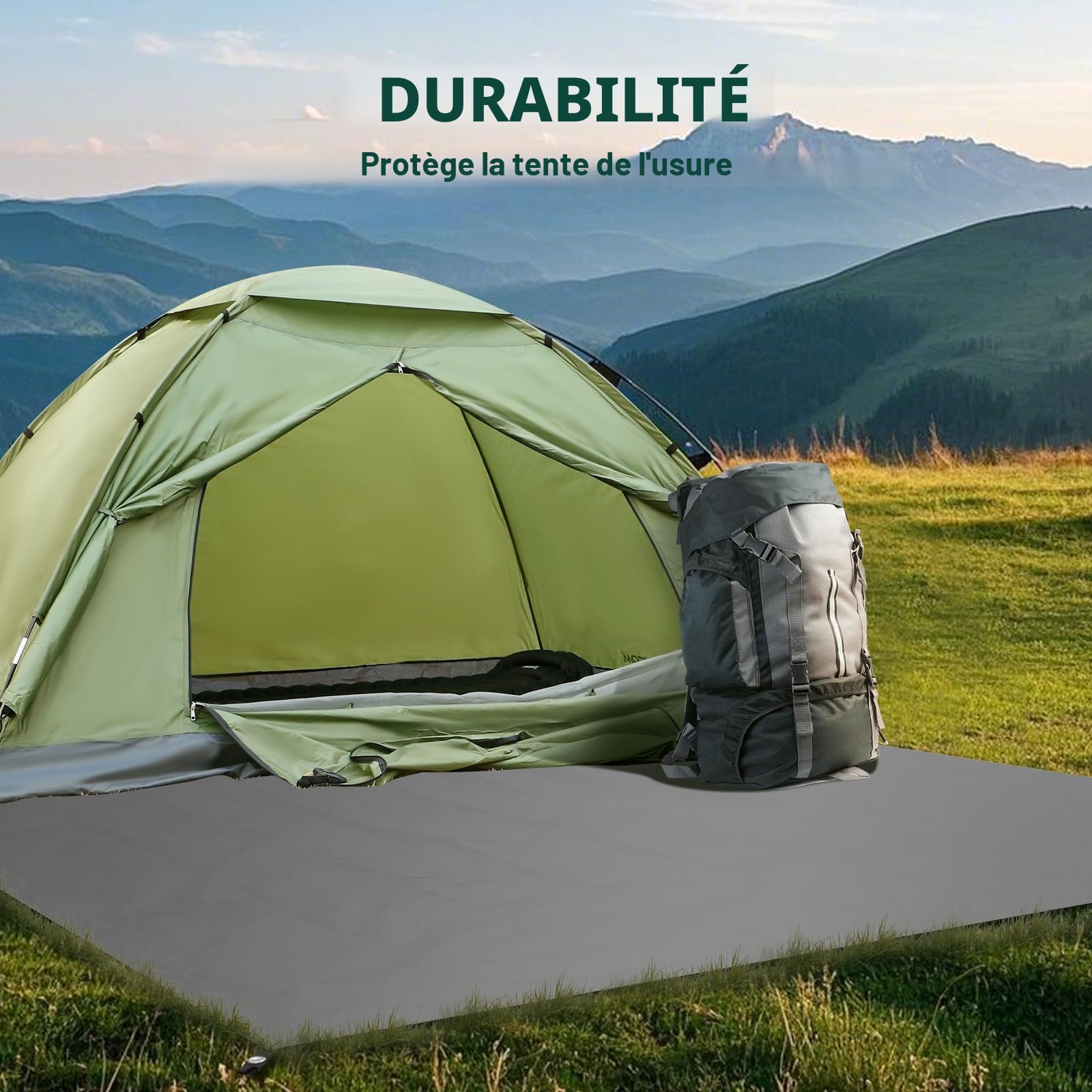 JAICOM Bâche de Tente Ultra Léger Imperméable 2 Personnes Camping Randonnée