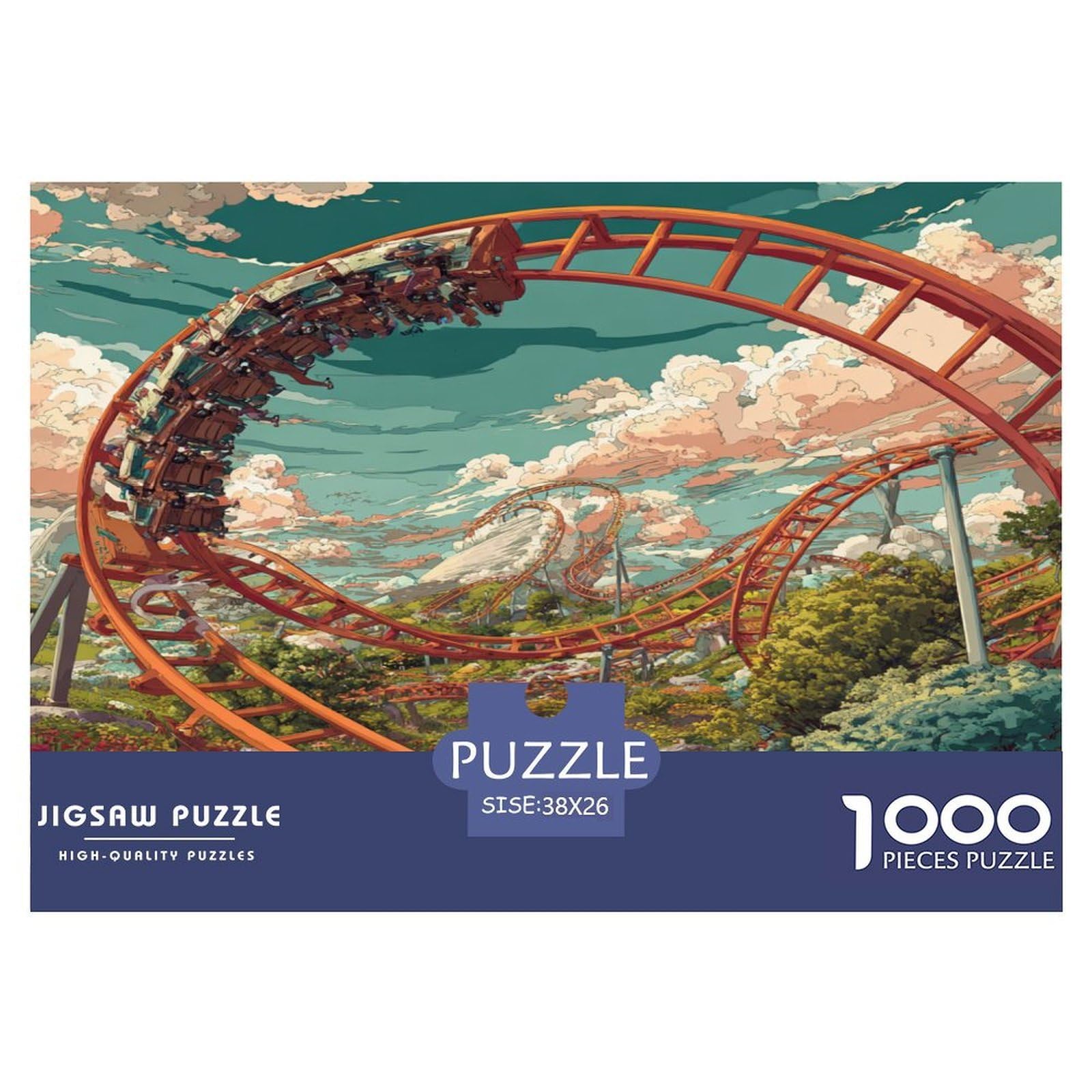 Roller Coaster 1000 Pieces Jigsaw Educational Game Puzzles for Adults, Home Decoration Jigsaw Puzzle Great Gift for Adults 38x26cm/1000pcs — image 1