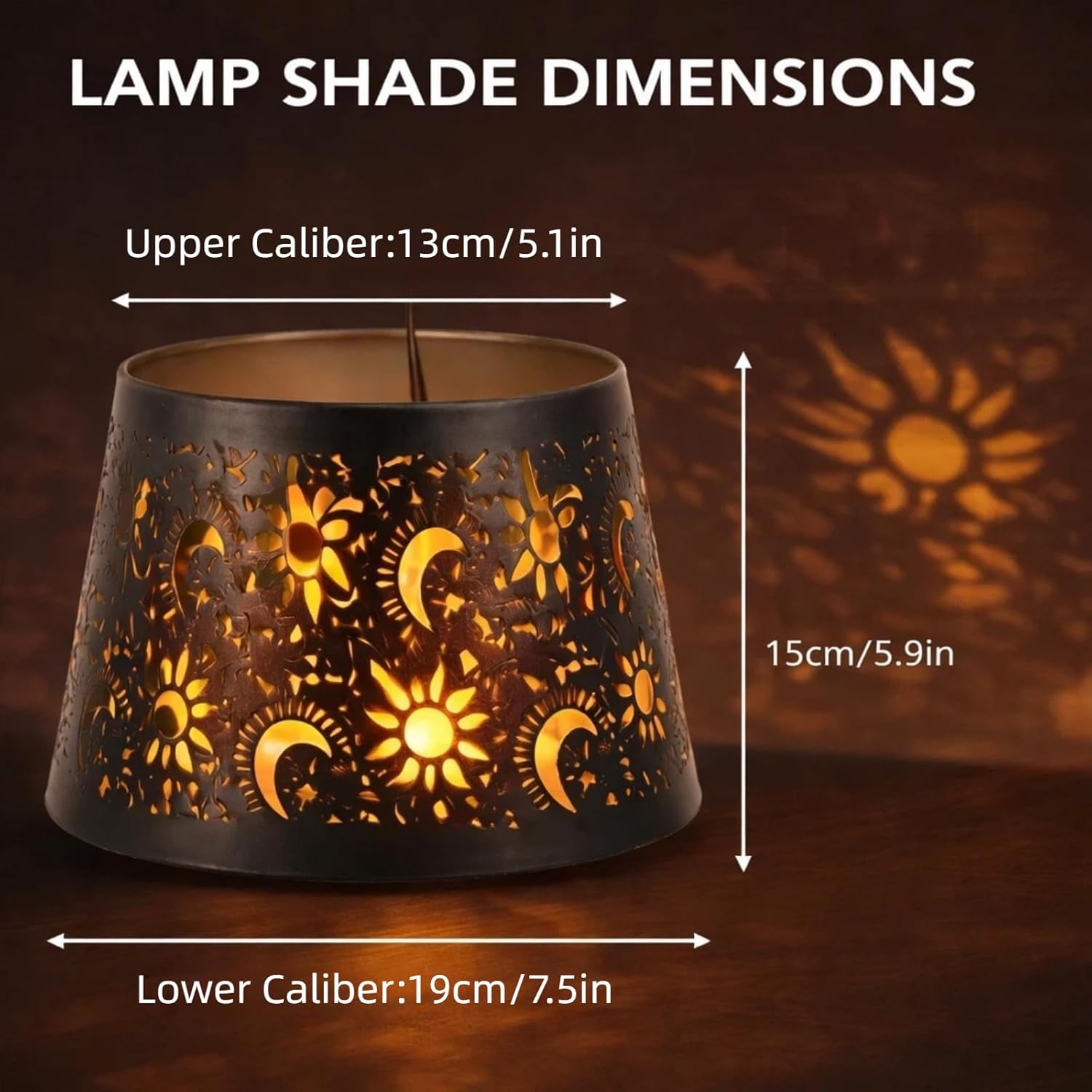 Shadow Metal Lamp Shade Hollow Out Iron Lampshade E27 E26 Clip On Lamp Shade for Table Lamp Floor Light Decorative Lighting for Living Room Bedroom