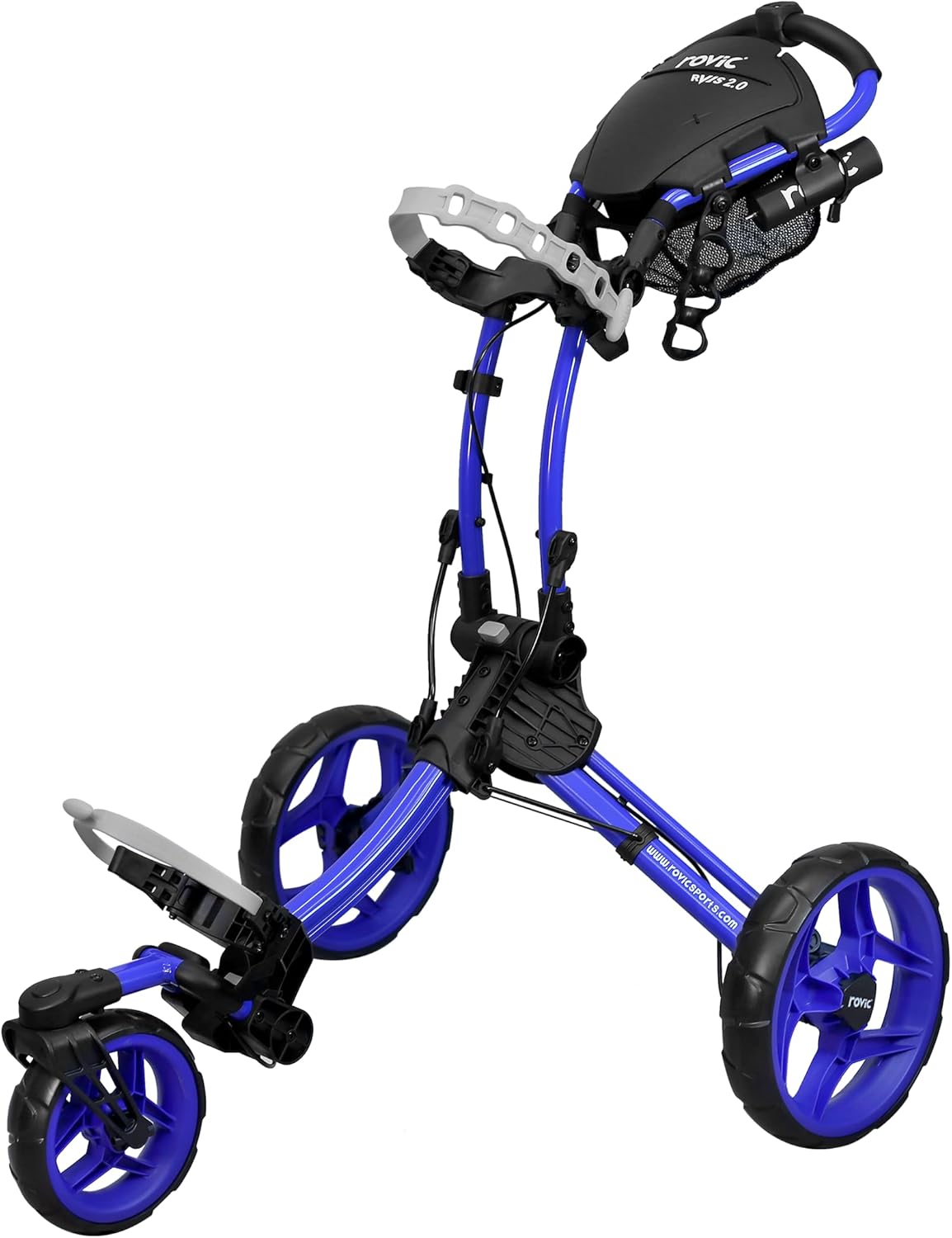 Clicgear Rovic Model RV1S 2.0 Golf Push Cart with 360 Degree Swivel Front Wheel, Foldable 3-Wheel Walking Golf Cart
