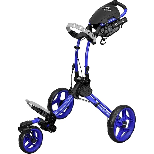 Clicgear Rovic Model RV1S 2.0 Golf Push Cart with 360 Degree Swivel Front Wheel, Foldable 3-Wheel Walking Golf Cart