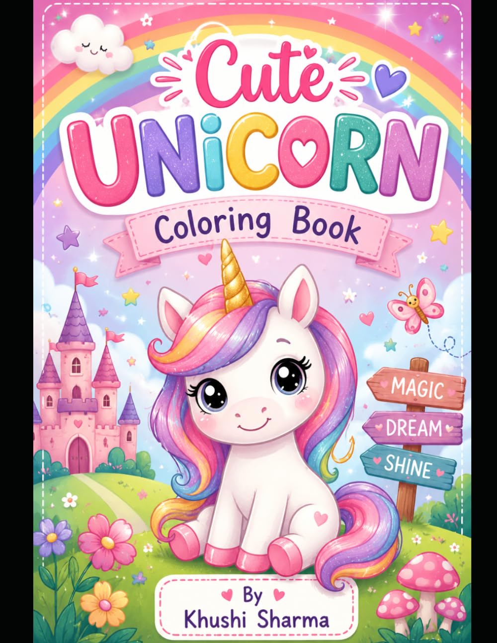 Cute Unicorn Coloring Book