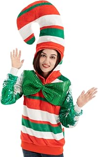 Women Ugly Christmas Sweater, Mens 3D Xmas Holiday Pullover Festive Party | Funny Novelty Knitwear, Adult Couples Family Outfit, Creative Design with Tinsel, Classic Pattern with Santa Elf Reindeer