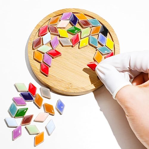 Miniatura 7 de 500g1.1lb Random Color Irregular Ceramics Mosaic Tiles,DIY Making Creative Ceramic Mosaic Tiles for DIY Craft Plates Flowerpots Vases Cups Mosaic