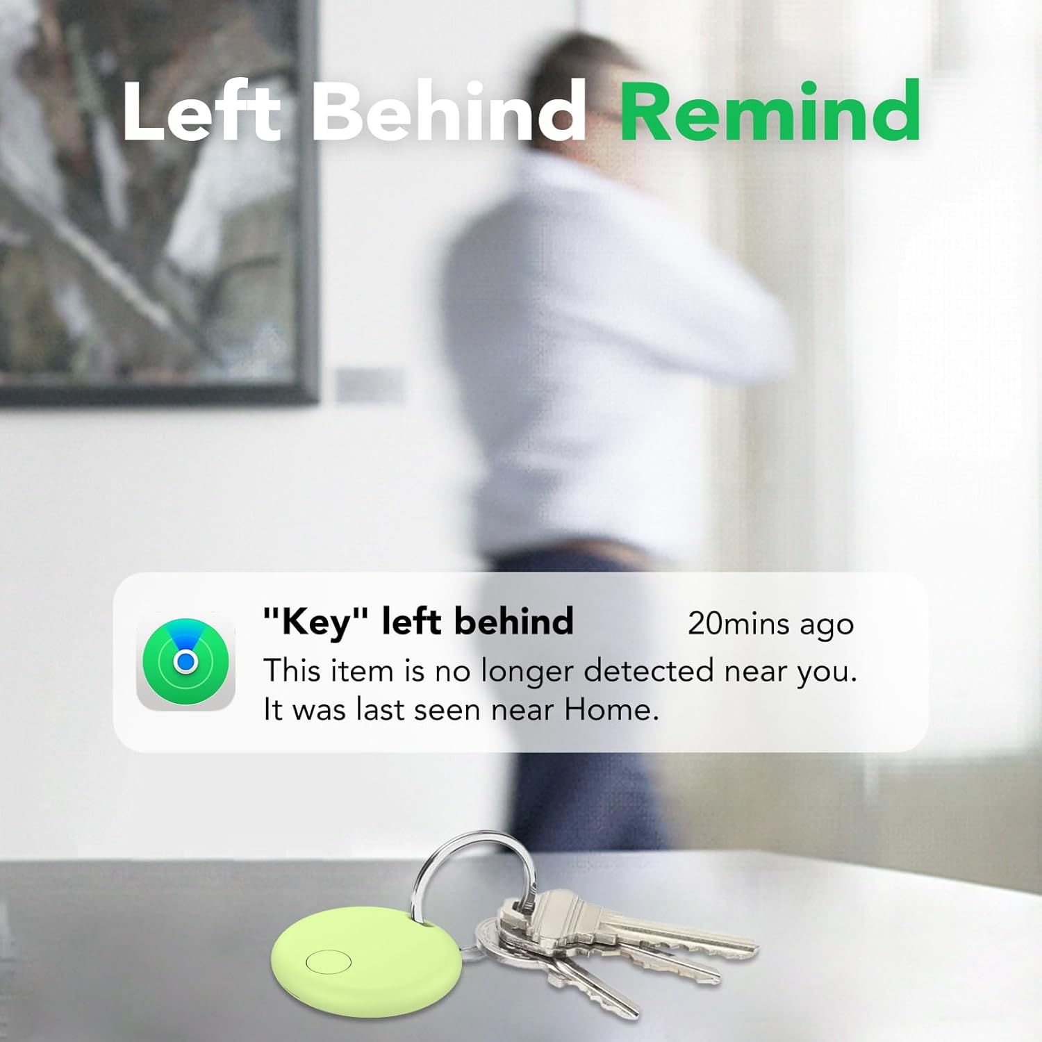 Air Tracker Tags-4 Pack: Smart Bluetooth Tracker, Item Finder Works with Apple Find My (iOS Only) App, Trakcer Tag Locator for Keys, Luggage, Satchel, weTag mini. (Not for Android Devices) - Image 5