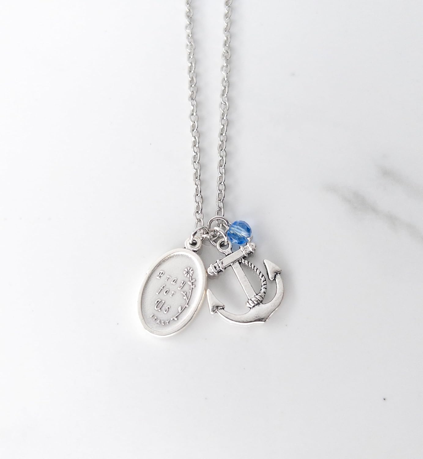 St Philomena Anchor Necklace Catholic Patron Saint Confirmation Gift for Girl - Image 3