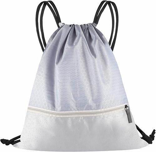 Bolsa mochila con cordón, mochila impermeable con cordón y bolsillo con cremallera, bolsas de gimnasio con cordón, bolsa de natación para hombres y