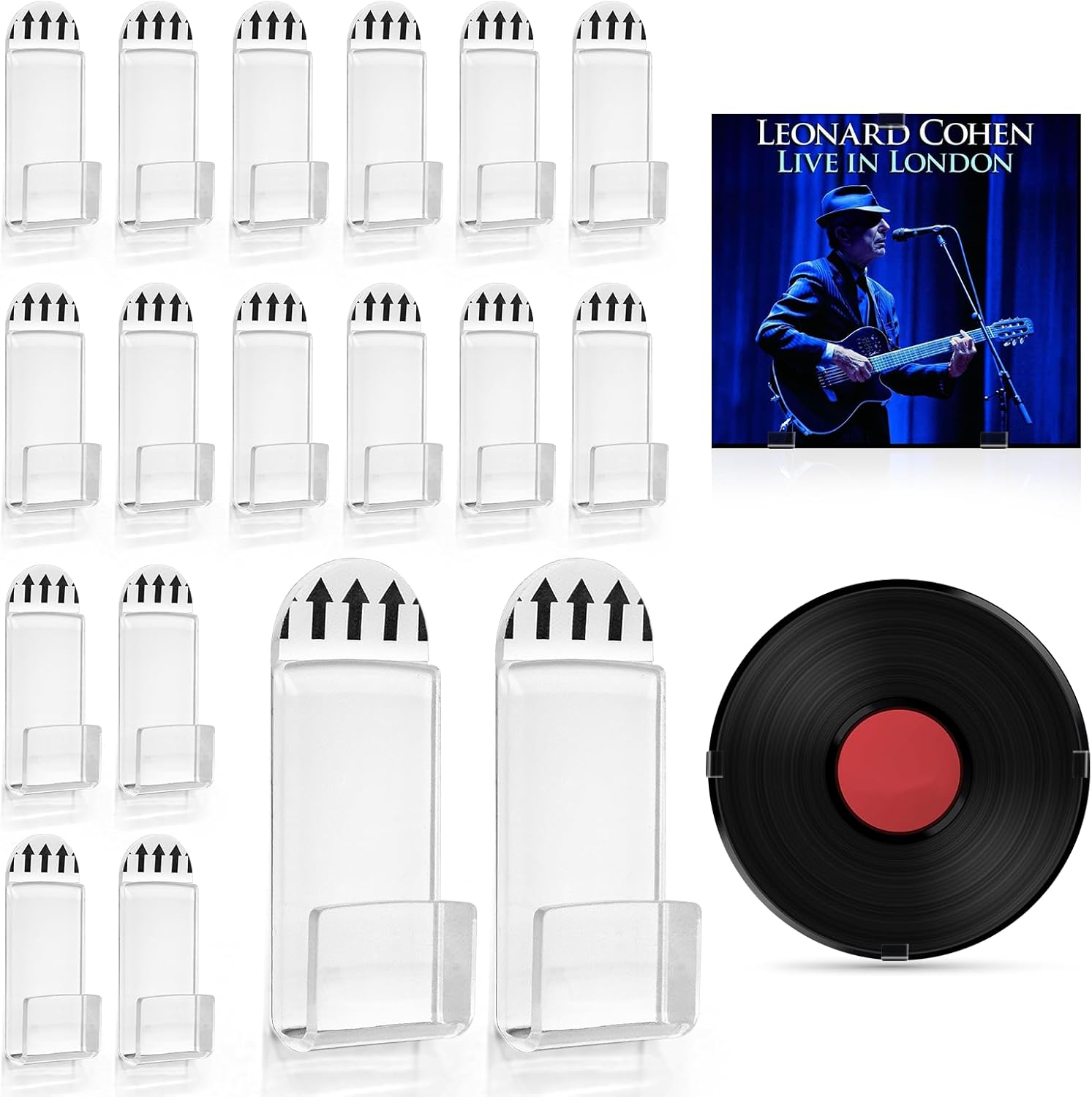 XANGNIER Vinyl Record Wall Mount Display Shelf No Drill,18 Pcs Self