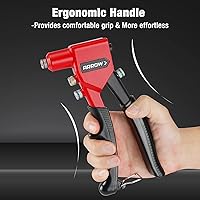 Vista 5 de Arrow Hand Riveter Kit, RT187M Professional Pop Rivet Gun with 3/32", 1/8", 5/32", 3/16" 100 Pieces Rivets (Each 25 Pieces), Great for Metal, Gutter