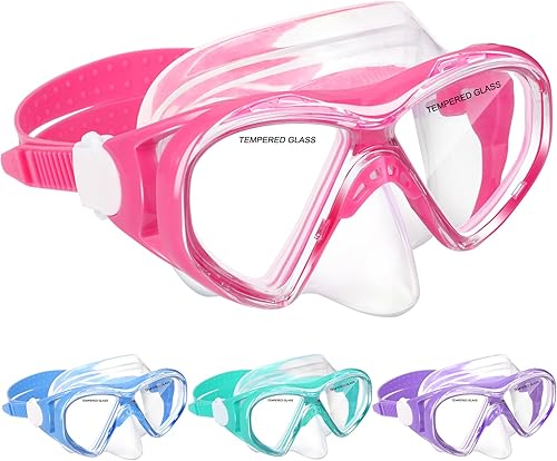 Miniatura 30 de Gafas de natación para niños, máscara de buceo para niños y niñas de 5 a 15 años, gafas de natación antivaho de dos colores con cubierta para la