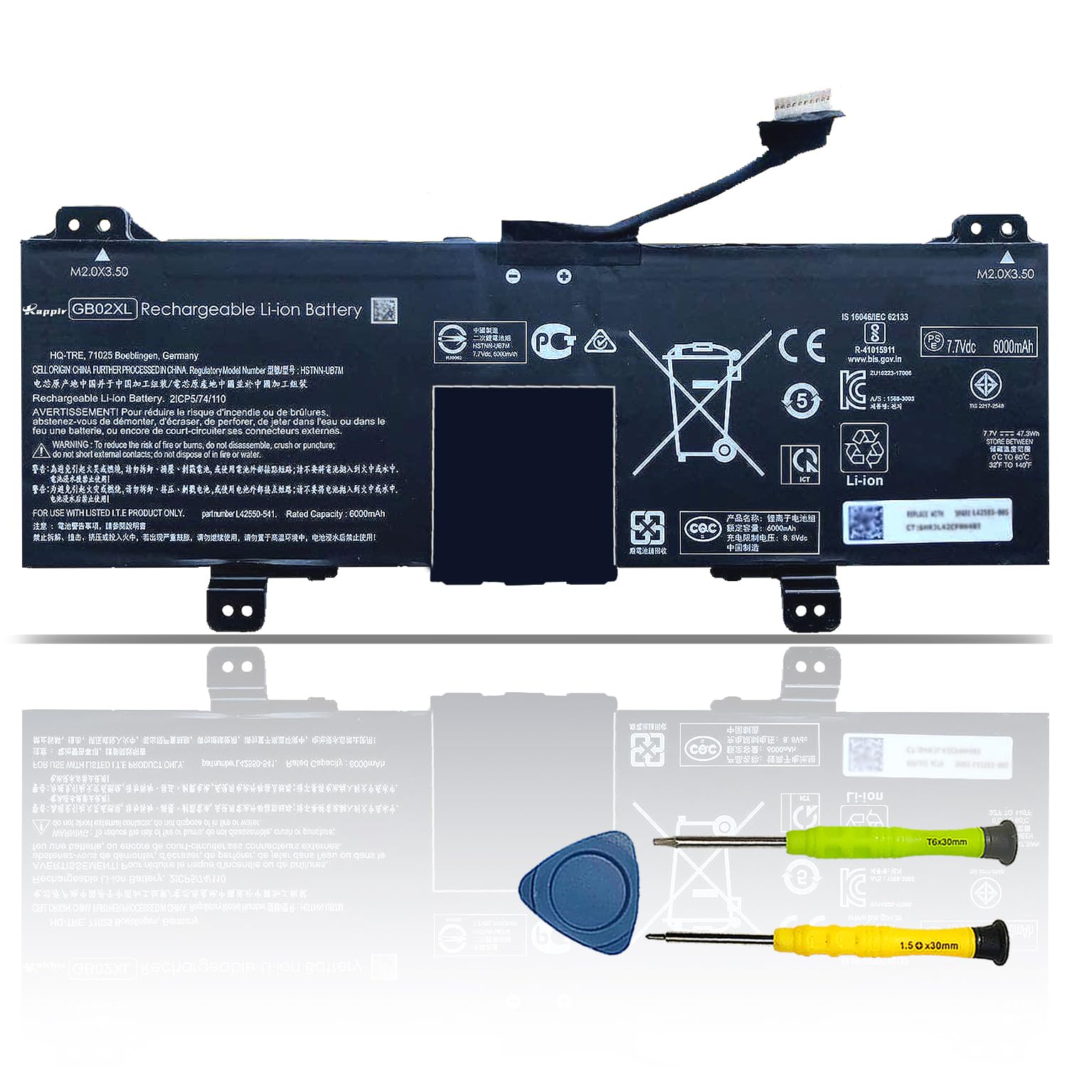 GB02XL Laptop Battery Replacement for HP ChromeBook 14-DB0051CL X360 11 G2 EE Chromebook 11A G6 G8 EE Series Notebook L42550-271 L42550-541 L42583-005 917725-855 HSTNN-UB7M HSTNN-DB7X
