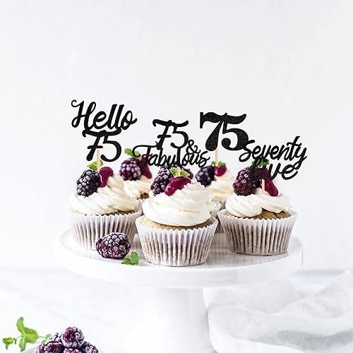 Miniatura 31 de 24 piezas de decoraciones oficiales para cupcakes de cumpleaños número 13 Hello 13 Thirteen Cupcake Picks 13th Birthday Cake Decor Supplies Black
