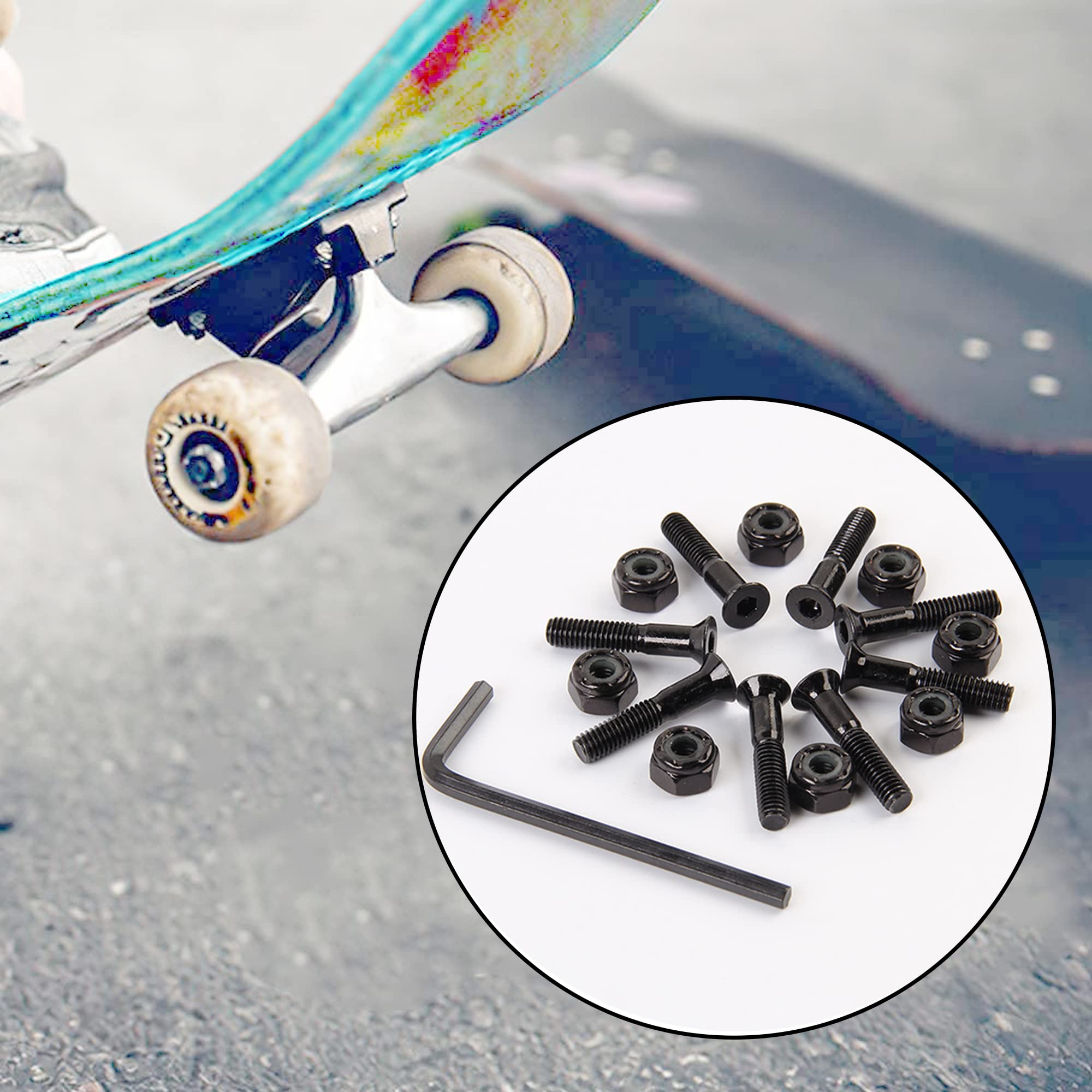 Vis De Planche à Roulettes Skateboard Boulon De Planche à Roulettes Vis De Longboard RéParation Planche à Roulettes Visserie Boulons Skateboard De Fixation,50mm,RéParer Les Planches à Roulettes