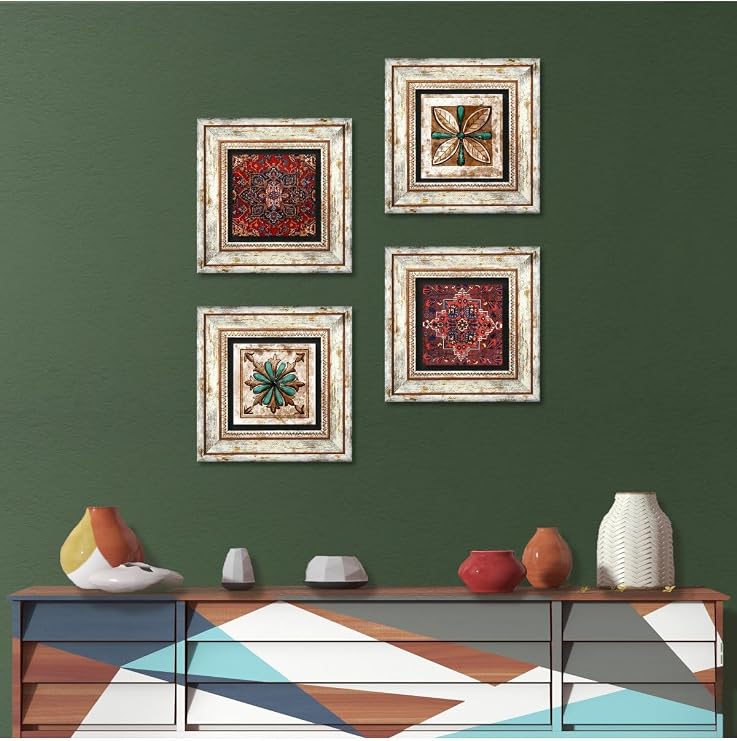 Pinecone Stone Desen, Fas Desenli Vintage Taş Duvar Tablosu - Çerçeveli Taş Tablo - Dekoratif Duvar Sanatı - Modern Ev ve Ofis Duvar Dekoru T4-1476