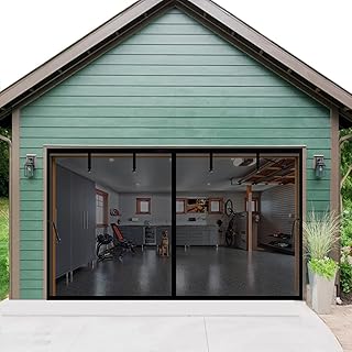 Magnetic Garage Door Screen 11x9ft for 1 Car, Heavy Duty Fiberglass Curtain, Hands Free