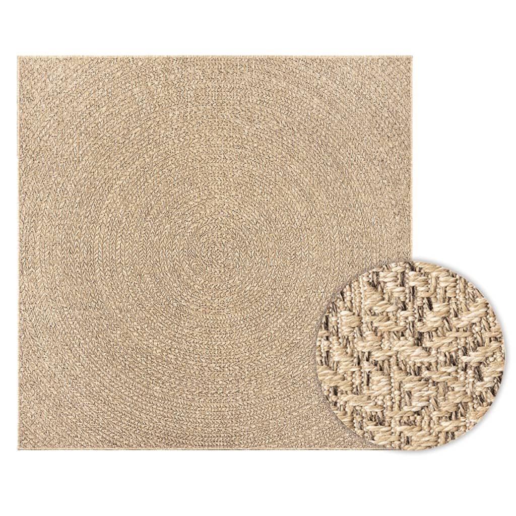 Tapis rond aspect jute tissé ZIZUR tapis de sol extérieur et intérieur
