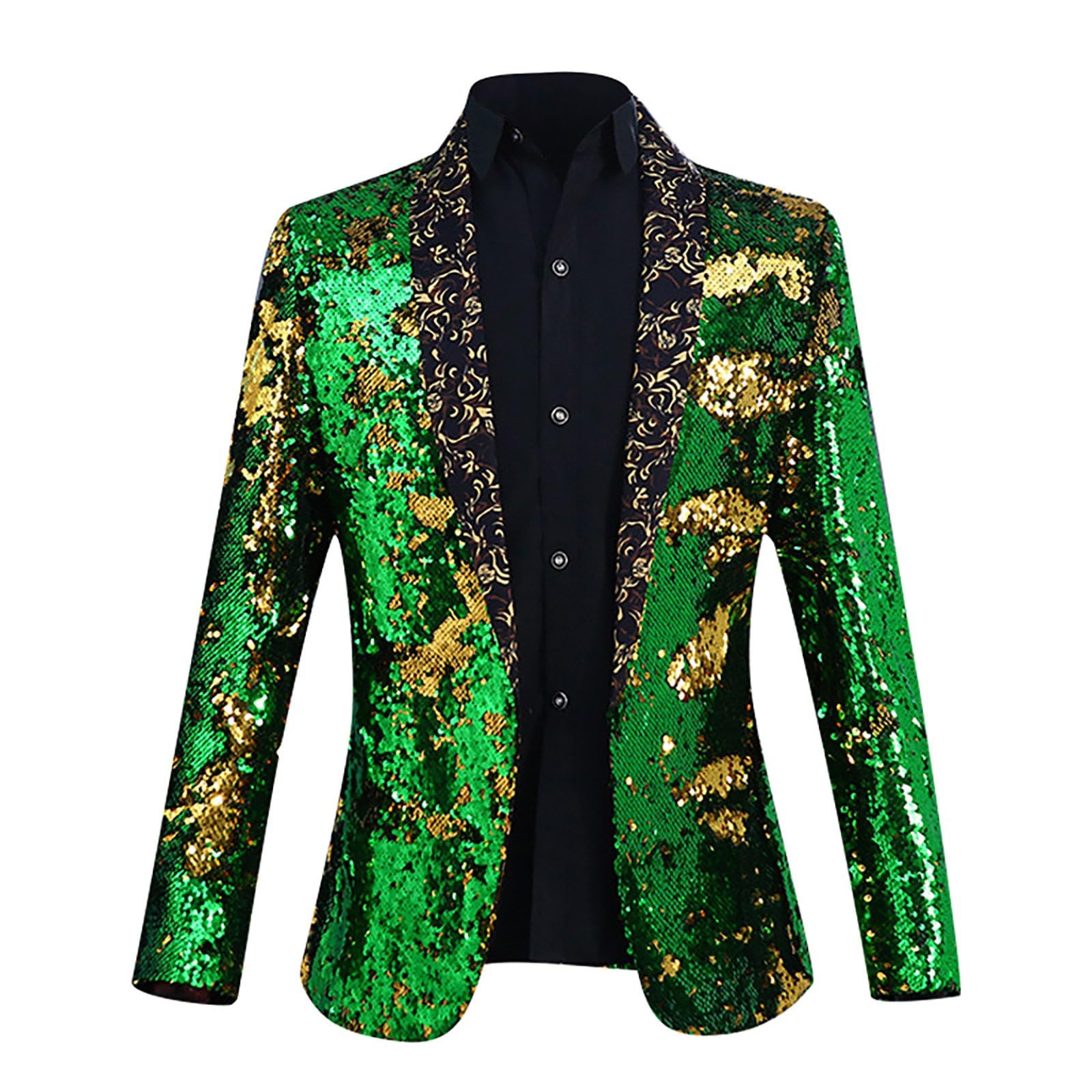 Chaqueta de lentejuelas doradas reflectantes con forro suave anti-roces