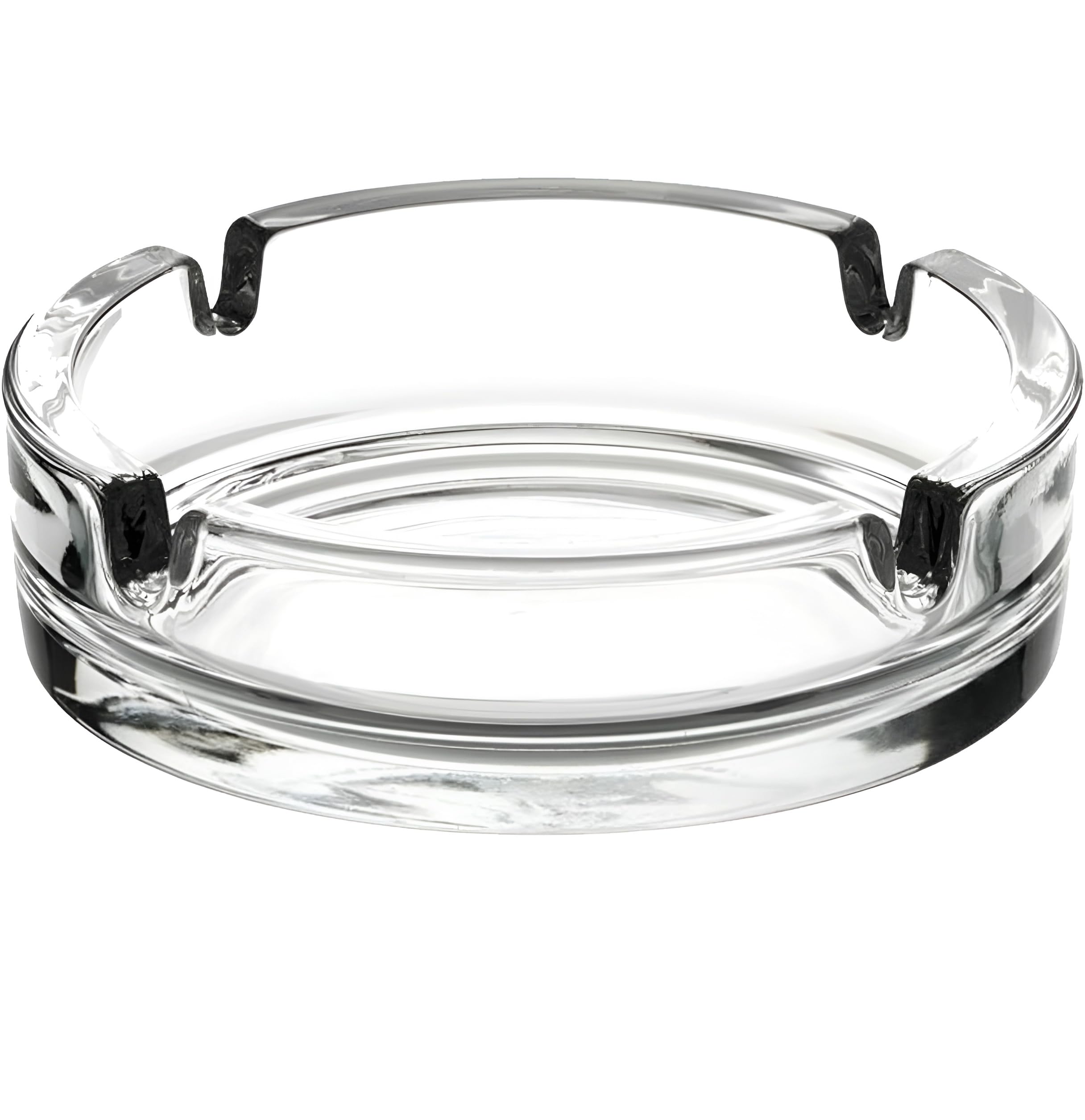 Round Transparent Glass Ashtray Premium Clear Heavy Cigarette Stylish Smoking Classic Table with Holder Elegant 1 PCS-image-26
