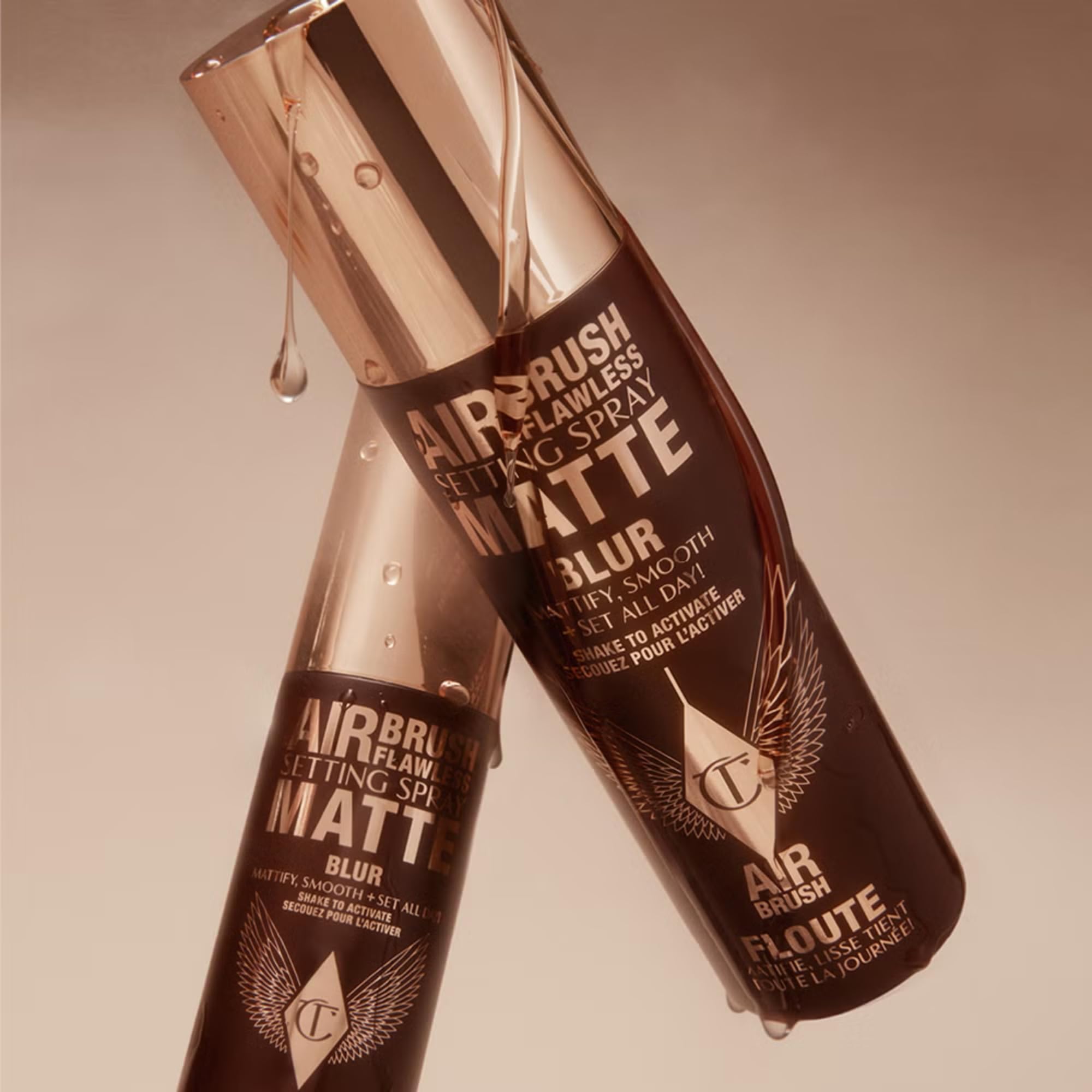 Charlotte Tilbury Aérographe Flawless Setting Spray mat, effet blur, spray de fixation matifiant, taille voyage
