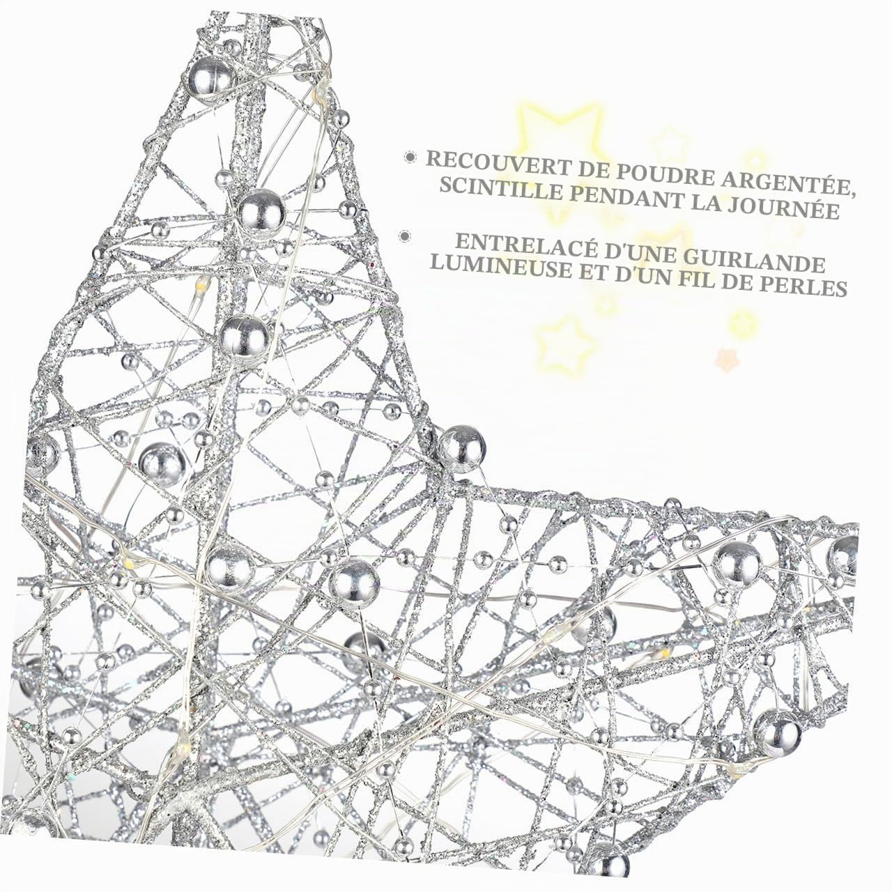 25 X 30 Cm Creative Christmas Tree Topper Star Treetop Light Décoration de Fête de Noël pour La Maison Bar Shop ()