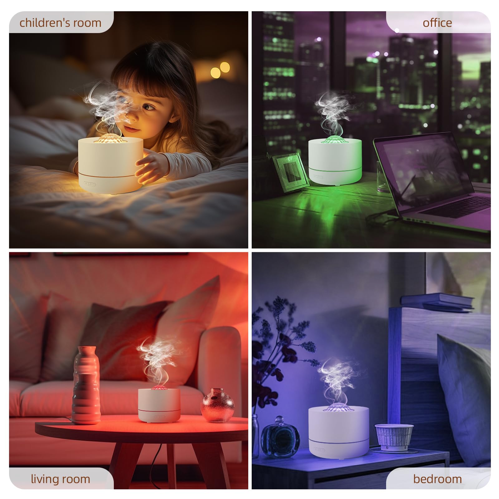 Humidificador de bebé con niebla fría para dormitorio, silencioso, con luz nocturna y proyector estrella, 500 ml, humidificador pequeño para el hogar, niños, niñas