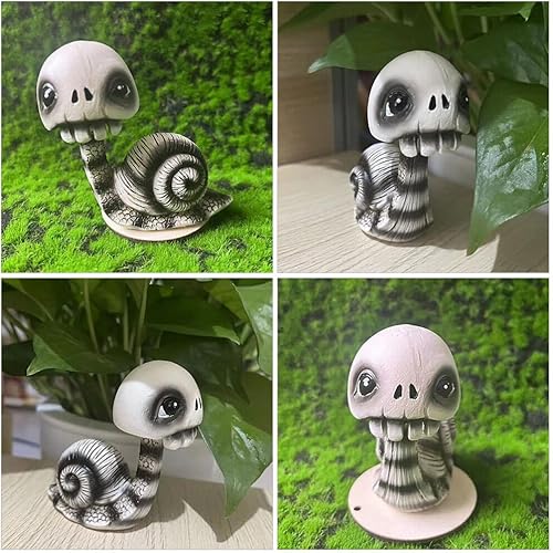 Miniatura 3 de PRETYZOOM Cabeza temblorosa de caracol, cabeza temblorosa, decoración interior del automóvil, cabeza de cráneo, cabezas de esqueleto de resina,