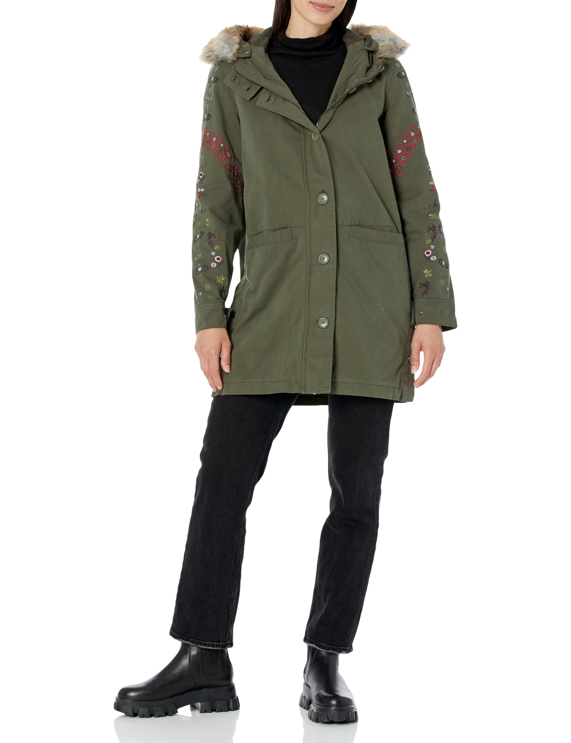 Desigual Chaqueta Detroit Mujer Woven Parka, verde, L