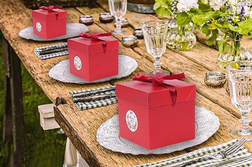 Miniatura 6 de Elephant-package Paquete de 12 cajas de regalo pequeñas con tapas, cajas de regalo rojas con cinta para Navidad, día de San Valentín, embalaje de