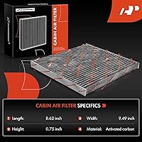 Vista 2 de Filtro de aire para cabina A-Premium con carbón activado compatible con Chrysler 200 2015-2017 y Jeep Cherokee 2014-2018, 2.4L 3.6L, Reemplazo #