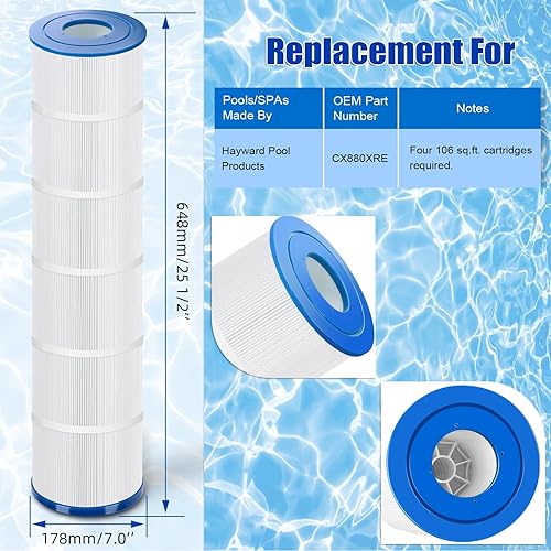 Miniatura 4 de Paquete de 4 cartuchos de filtro de piscina C4030 de repuesto para Unicel C-7488, FC-1226, Pleatco PA106, Hayward C4030 C4025 C4020 C4520 C4500